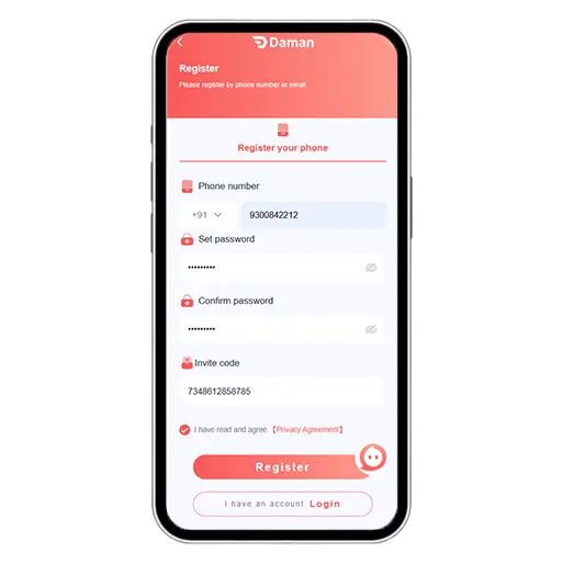 4rabet India registration screen 2